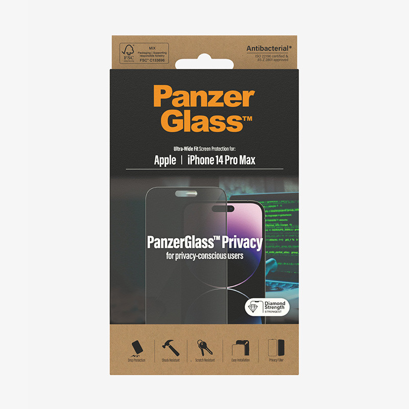 Protection d'écran PanzerGlass™ Privacy iPhone 14 Pro Max